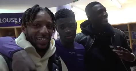 En vidéo : la joie du vestiaire toulousain après la victoire contre Sochaux (4-1)... avec les visites de Moreira et Sanogo