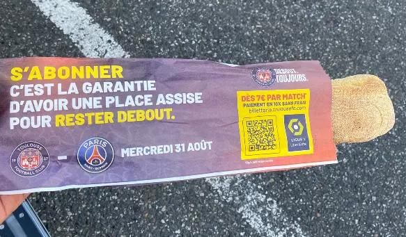 Abonnements et TFC - PSG, le club s'affiche sur des baguettes de pain avec de sacrées punchlines