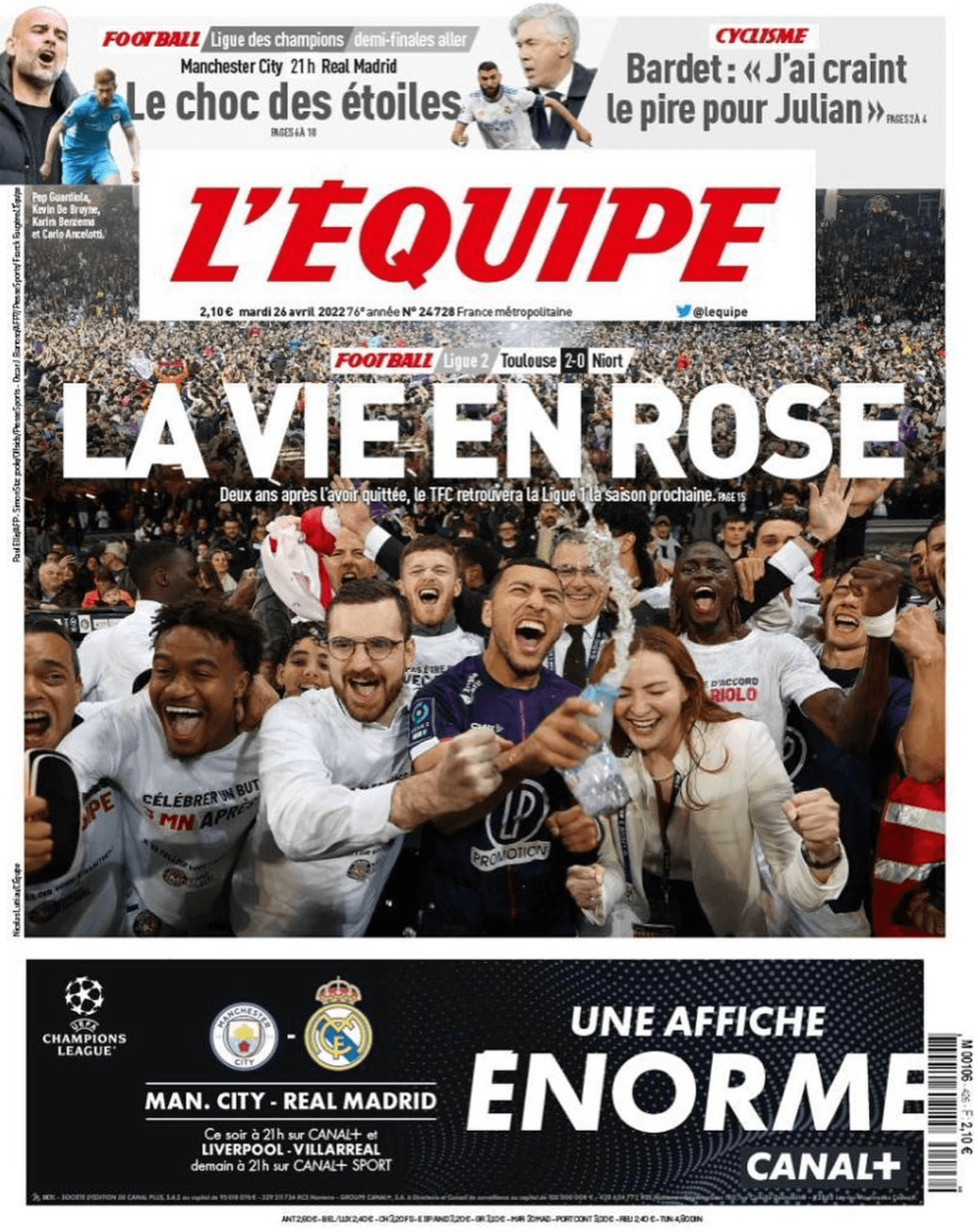 L'Équipe titre de champion