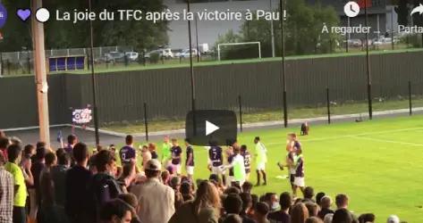 En vidéo : La célébration des joueurs devant le parcage avec Antiste au mégaphone !